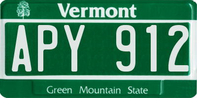 VT license plate APY912