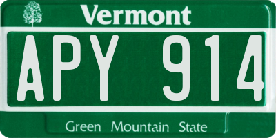 VT license plate APY914