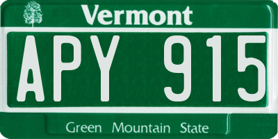 VT license plate APY915