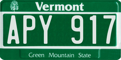 VT license plate APY917