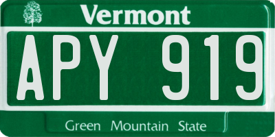 VT license plate APY919