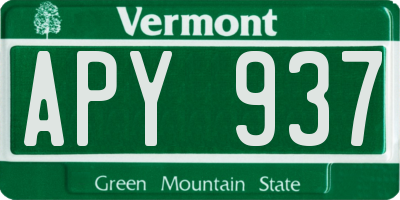 VT license plate APY937