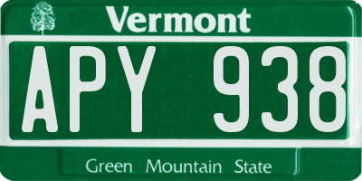 VT license plate APY938
