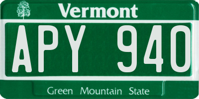 VT license plate APY940