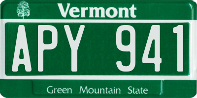 VT license plate APY941