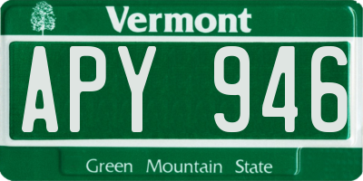 VT license plate APY946