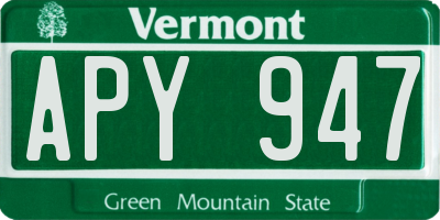 VT license plate APY947