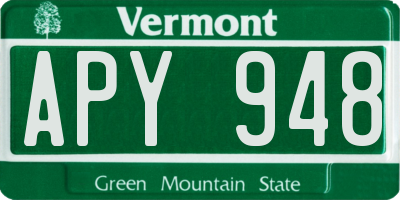 VT license plate APY948