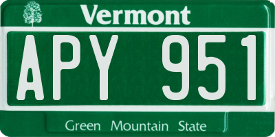 VT license plate APY951