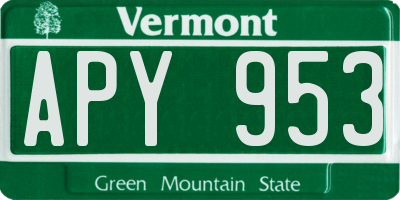 VT license plate APY953