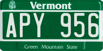 VT license plate APY956