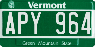 VT license plate APY964
