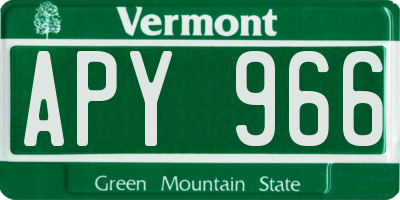 VT license plate APY966