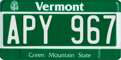 VT license plate APY967