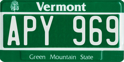 VT license plate APY969