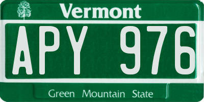 VT license plate APY976