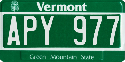 VT license plate APY977