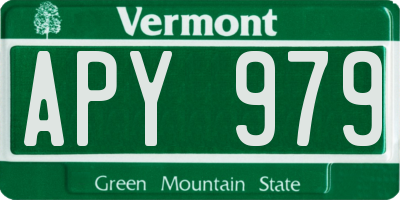 VT license plate APY979