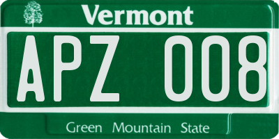 VT license plate APZ008