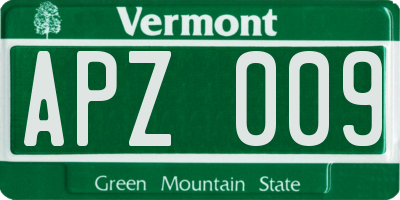 VT license plate APZ009