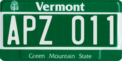 VT license plate APZ011