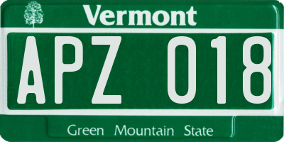 VT license plate APZ018