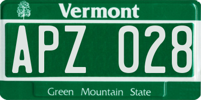 VT license plate APZ028