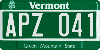 VT license plate APZ041