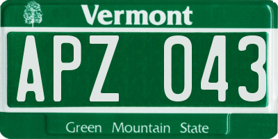 VT license plate APZ043