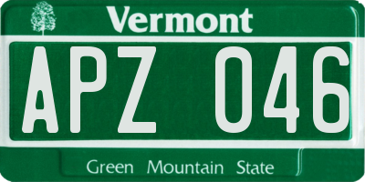 VT license plate APZ046