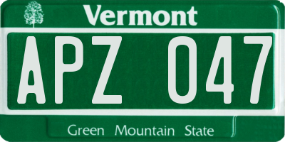 VT license plate APZ047