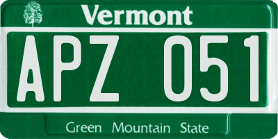 VT license plate APZ051