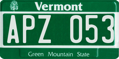 VT license plate APZ053