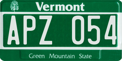 VT license plate APZ054