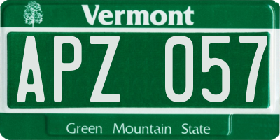 VT license plate APZ057