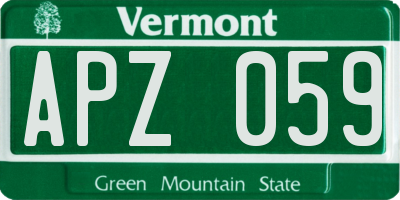 VT license plate APZ059