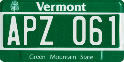 VT license plate APZ061