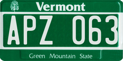 VT license plate APZ063