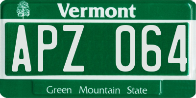 VT license plate APZ064