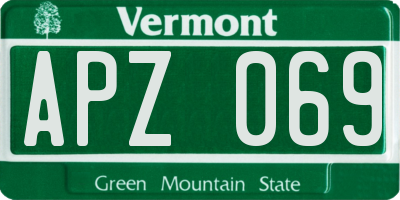 VT license plate APZ069