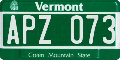 VT license plate APZ073