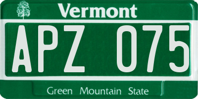 VT license plate APZ075