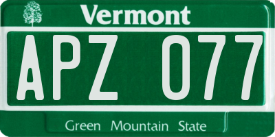 VT license plate APZ077