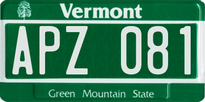 VT license plate APZ081