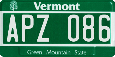 VT license plate APZ086