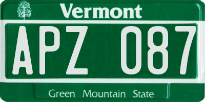 VT license plate APZ087