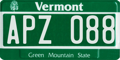 VT license plate APZ088