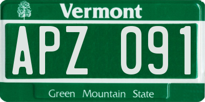 VT license plate APZ091