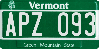VT license plate APZ093