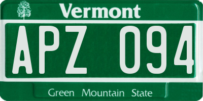 VT license plate APZ094